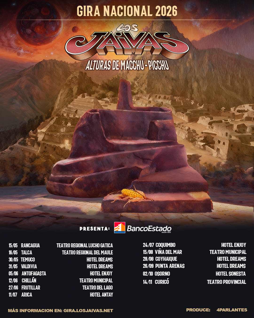 Los Jaivas revelan fechas de su gira ''Alturas de Machu Picchu''